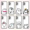 F-Flork M-Мем Чехол для телефона для Samsung S 25,24,23,22,30,21,10,9,Ultra,Plus,Lite,FE,4,5 G Мягкий черный чехол