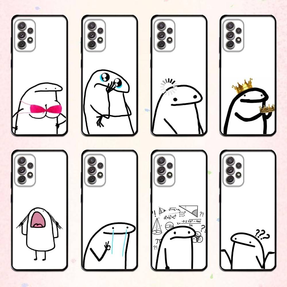 F-Flork M-Мем Чехол для телефона для Samsung S 25,24,23,22,30,21,10,9,Ultra,Plus,Lite,FE,4,5 G Мягкий черный чехол