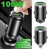 Автомобильное зарядное устройство 100/200 Вт с двумя USB-портами, 100 Вт, мини USB-C, зарядное устройство для телефона, адаптер быстрой зарядки QC3 для iPhone, Xiaomi, Huawei, Samsung