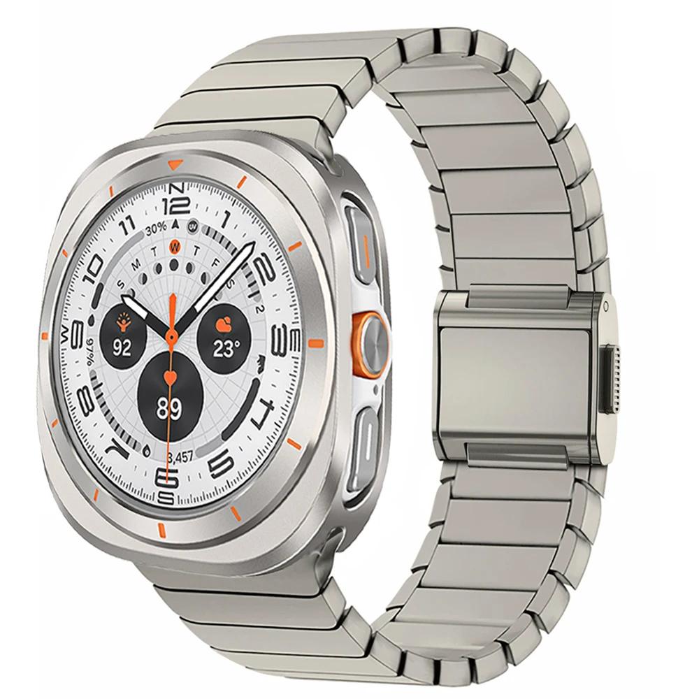 Titanium Band Aluminum Alloy Case for Samsung Galaxy Ultra Watch 47mm Magnetic Strap for GALAXY Ultra 7 Men Bracelet Accessories