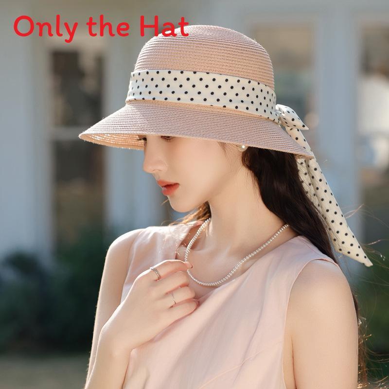 Summer Raffia Sun Hat With Adjustable Ribbon And Wide Brim For Womens Sun Protection