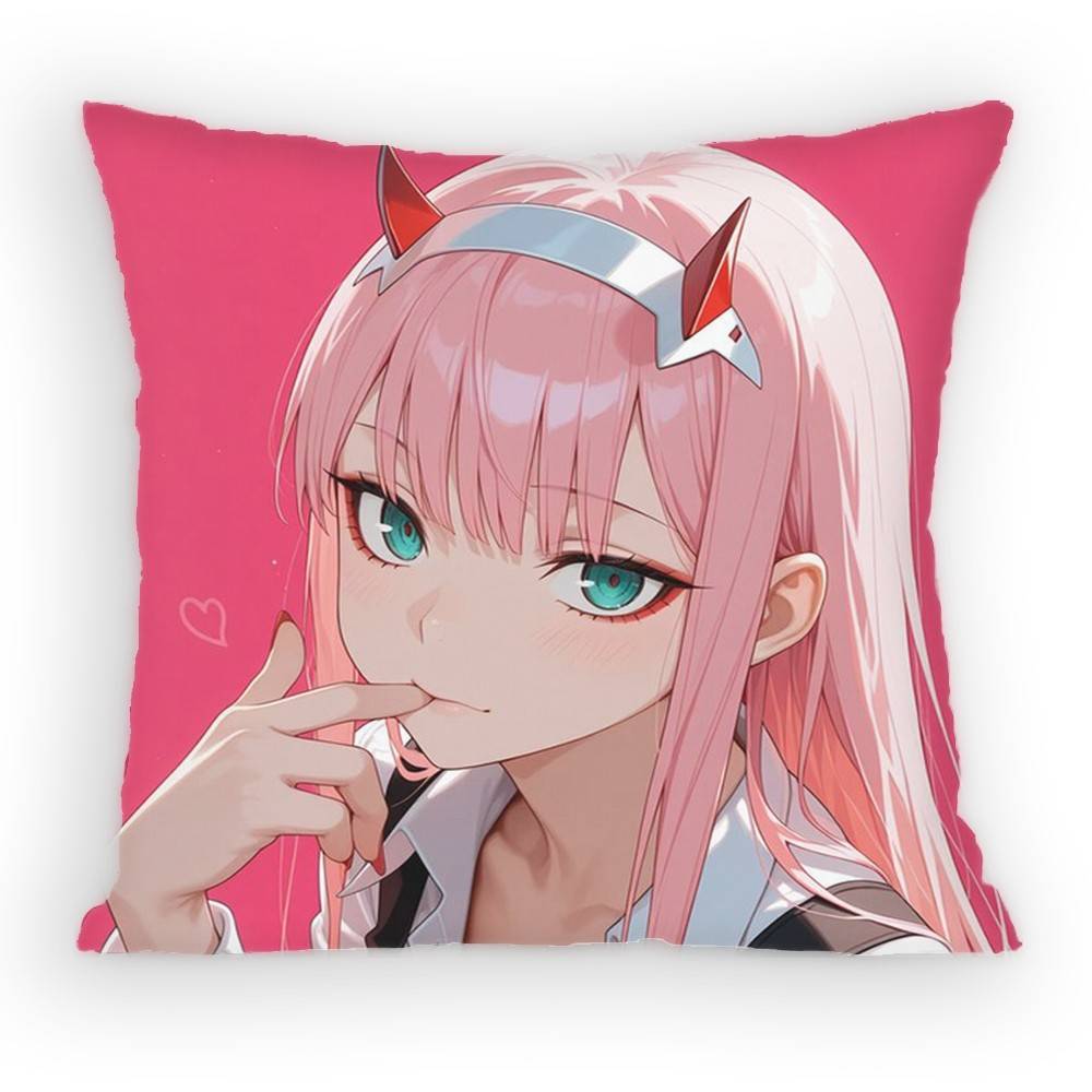 Подушка с изображением девушки из аниме Darling In The Franxx, наволочка, защита от пылевых клещей, невидимая молния, шелковистая, чехол для диванной подушки для спальни