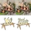Creative DIY Rabbit Chick Easter Egg Tray Wooden Cute Party Decoration