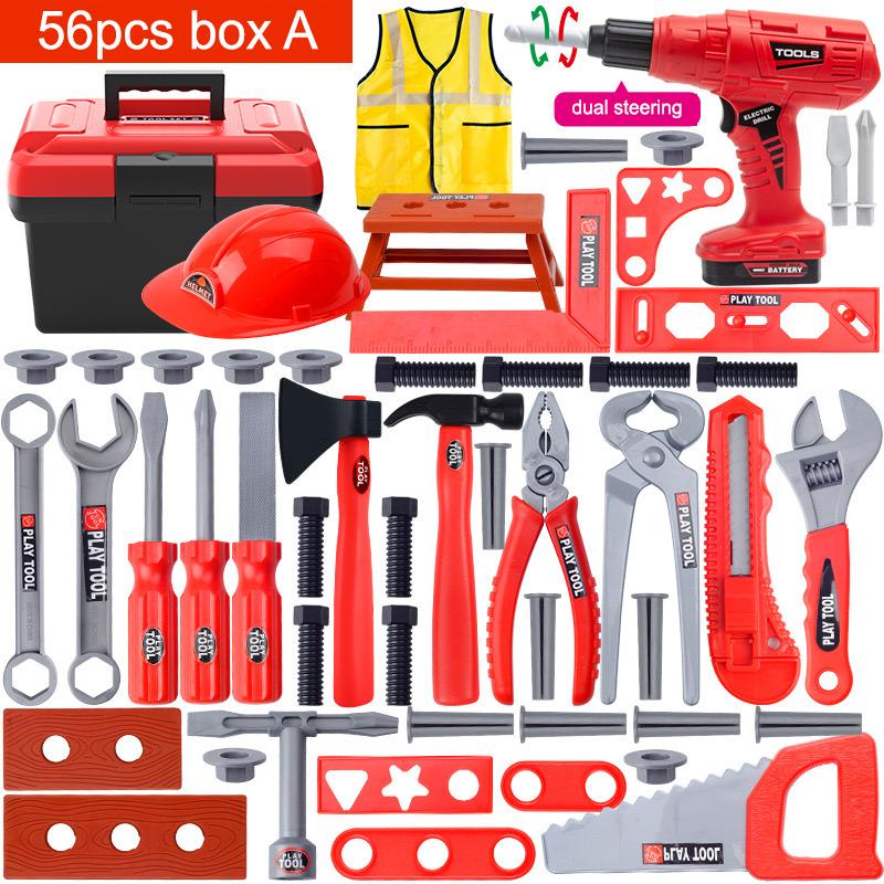 Детский набор инструментов с электрической игрушечной дрелью, детская силовая строительная игрушка, игрушечный набор для ролевых игр, набор инструментов для малышей, мальчиков и девочек