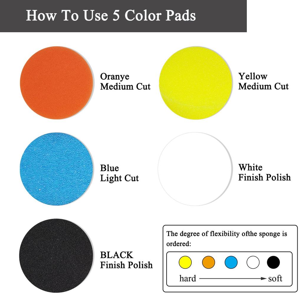 Car Foam Polishing Buffing Kit, Polishing Buffing Pads, Wool Pads,Polishing & Buffing Wheels, For Headlights & Body Foam Wax & Buffer Kits (27)