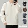 Модная брендовая толстовка, повседневная, однотонная, мужская, весна и осень, новая универсальная футболка с длинными рукавами, верхняя одежда с круглым вырезом для подростков