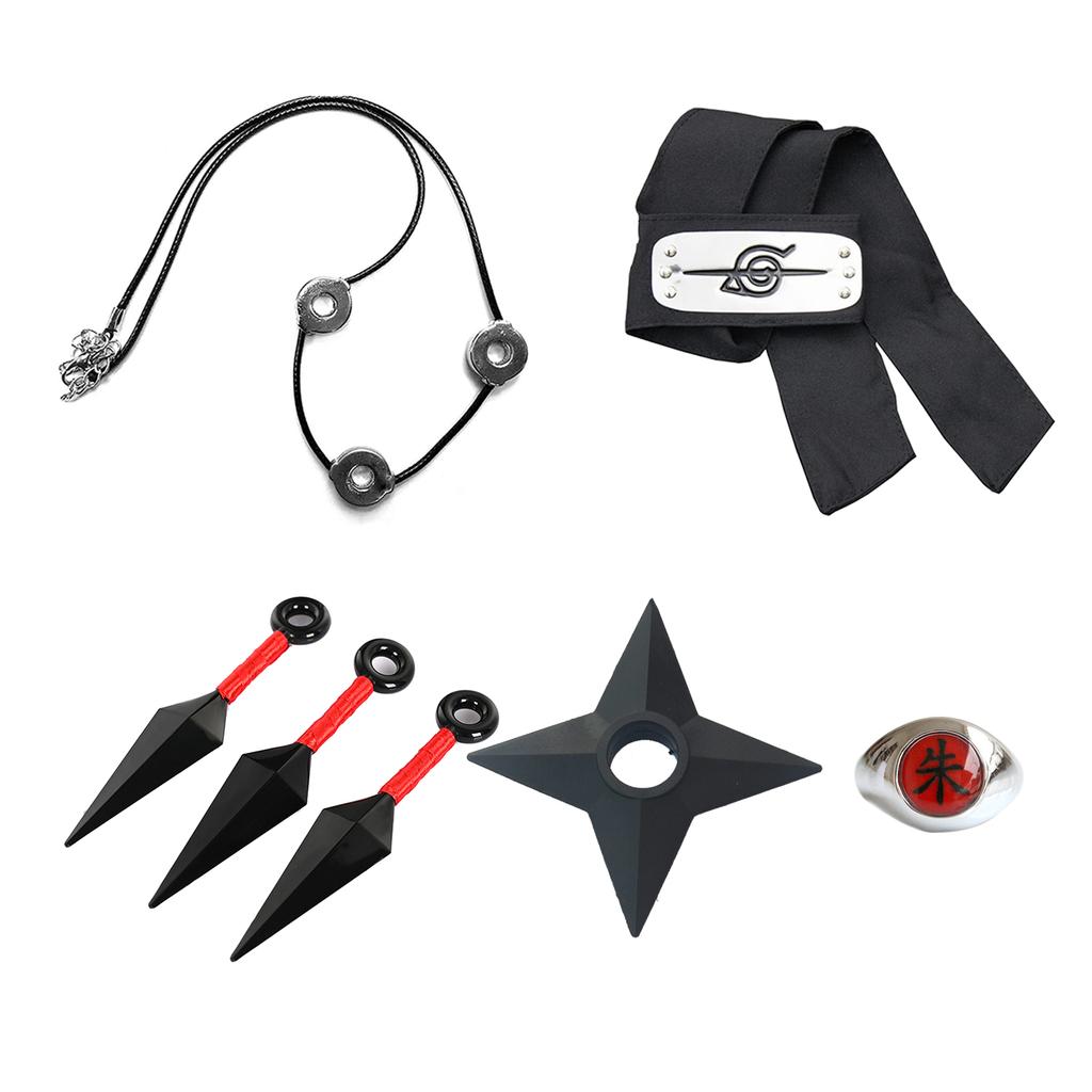 New Ninja Naruto Costume Include Headband Necklace Ring and Armys for Cosplay