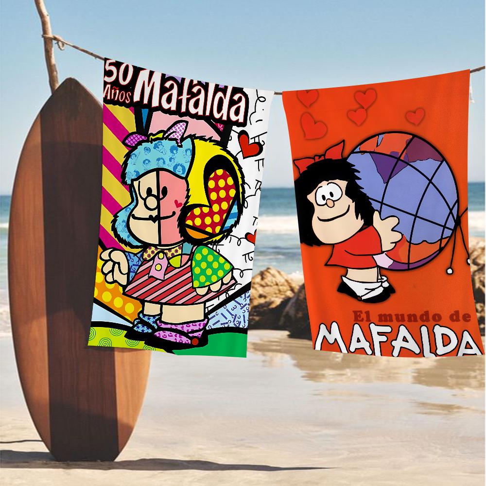 Cartoon M-Mafalda Microfiber Beach Towel Absorbent Quick dry Soft Yoga Swimming Resort Mountain Climbing Towel