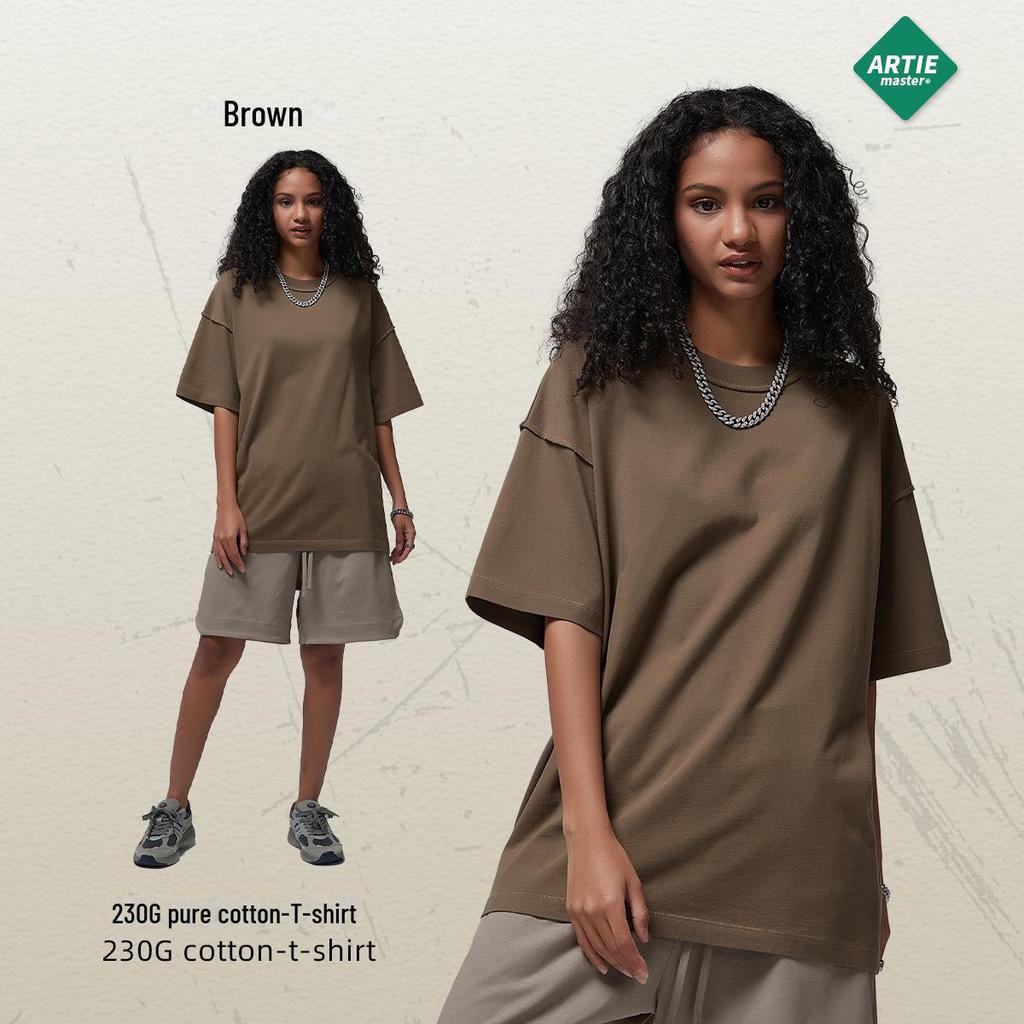 ARTIE Men's Spring/Summer 2024 Fringe Collar Street Fashion Washed Short-Sleeve T-Shirt