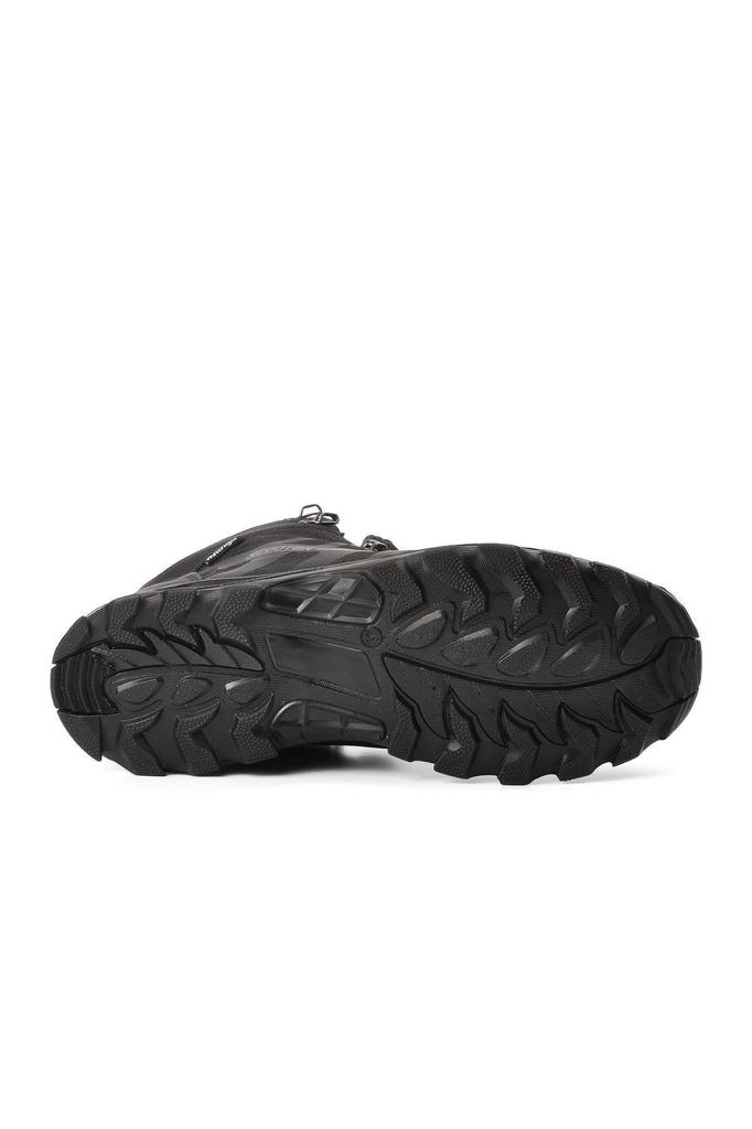 Men's Fashion Waterproof Flat Heeled Boots Bootie Textile Black Waterproof Outdoor Shoes