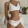 Full Lace Underwear Suit Women's Sexy Lingerie Temptation Bra Set Female Erotic Brassiere Brief Bralette With Low Rise Panties