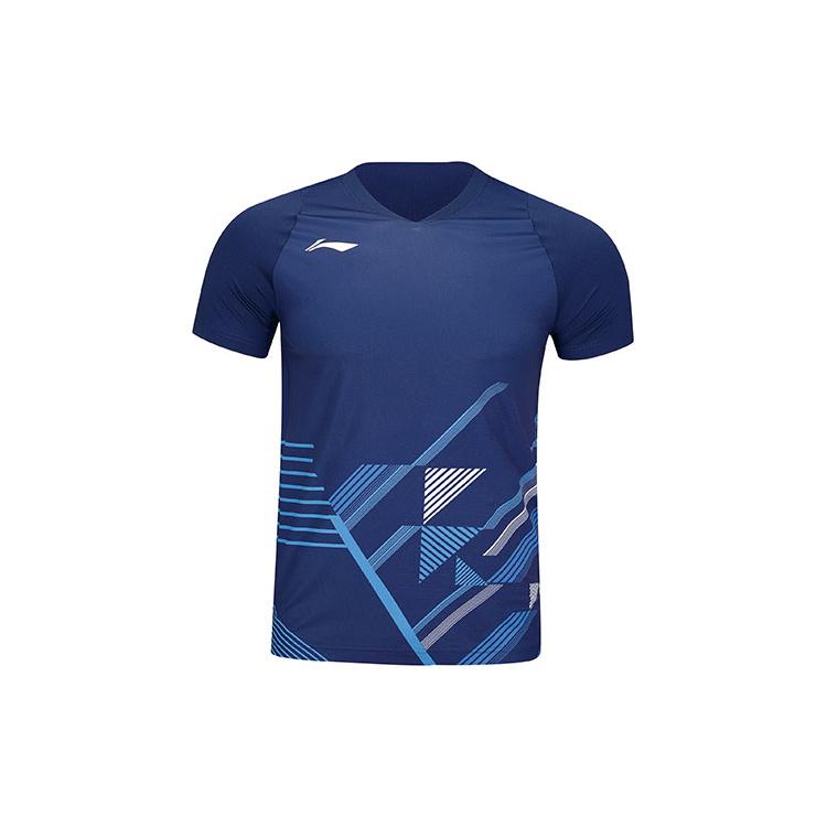 Бадминтонная коллекция Li Ning Футболка с рукавом реглан Унисекс Индиго AAYT583-4