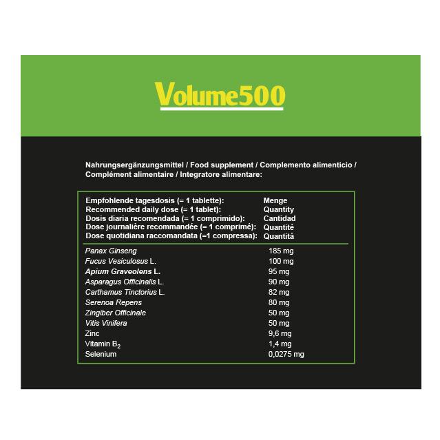 Volume500, таблетки для улучшения качества и количества спермы