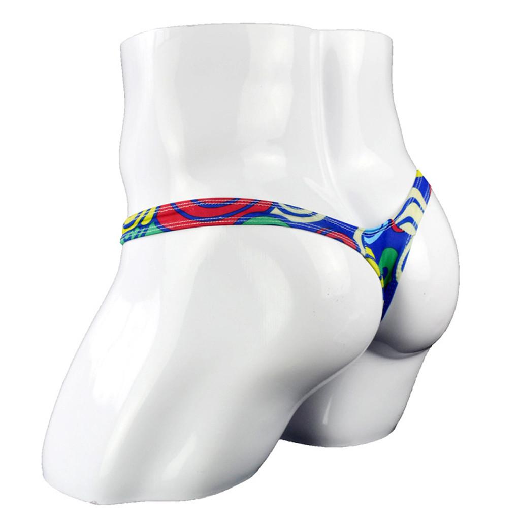 Мужские модные эластичные стринги с Т-образной спинкой, микро-стринги, трусы, нижнее белье