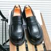 Men Loafer Height Increase Classic Leather Thick Sole Creepers Platform Shoes Round Head Business Shoes