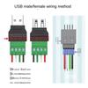 Разъем USB2.0 Избегайте сварки Штекер типа A Адаптер Разъем Гнездо USB Тип A 4-контактный Штекер/Гнездо 4-контактный Винтовой клеммный штекер