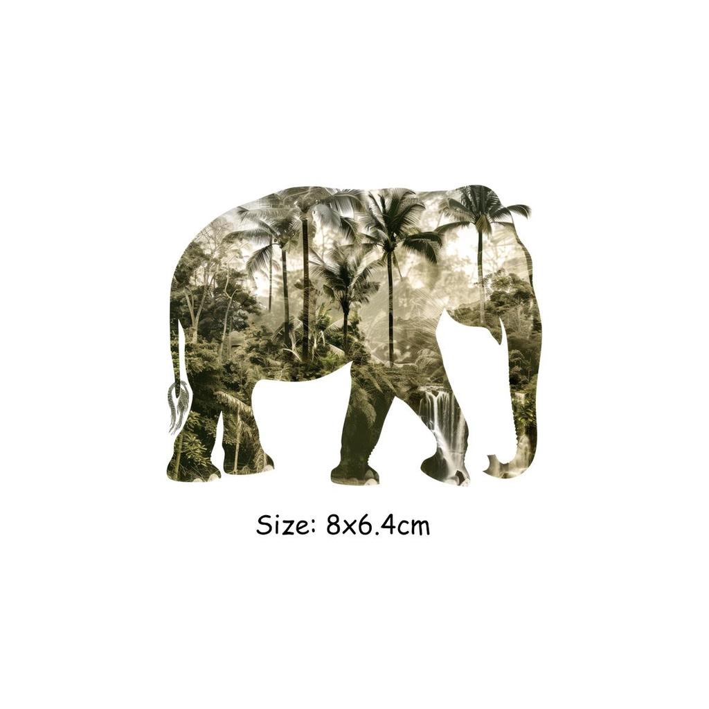 Творческие животные с пейзажем Термоперевод Винил Лесные животные Parches Ropa Футболки Толстовки Сделай Сам Одежда Наклейки Пользовательские