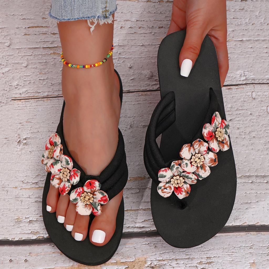 Обувь женские трендовые сандалии летние тапочки для женщин женские шлепанцы с открытым носком цветы бохо сандалии повседневные женские