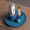 Ceramic Incense Holder 4-in-1 Ceramic Incense Burner Holder 1pc | Palo Santo & Sage Smudge Stand with Stick Candle Holder, Elegant Home Decor