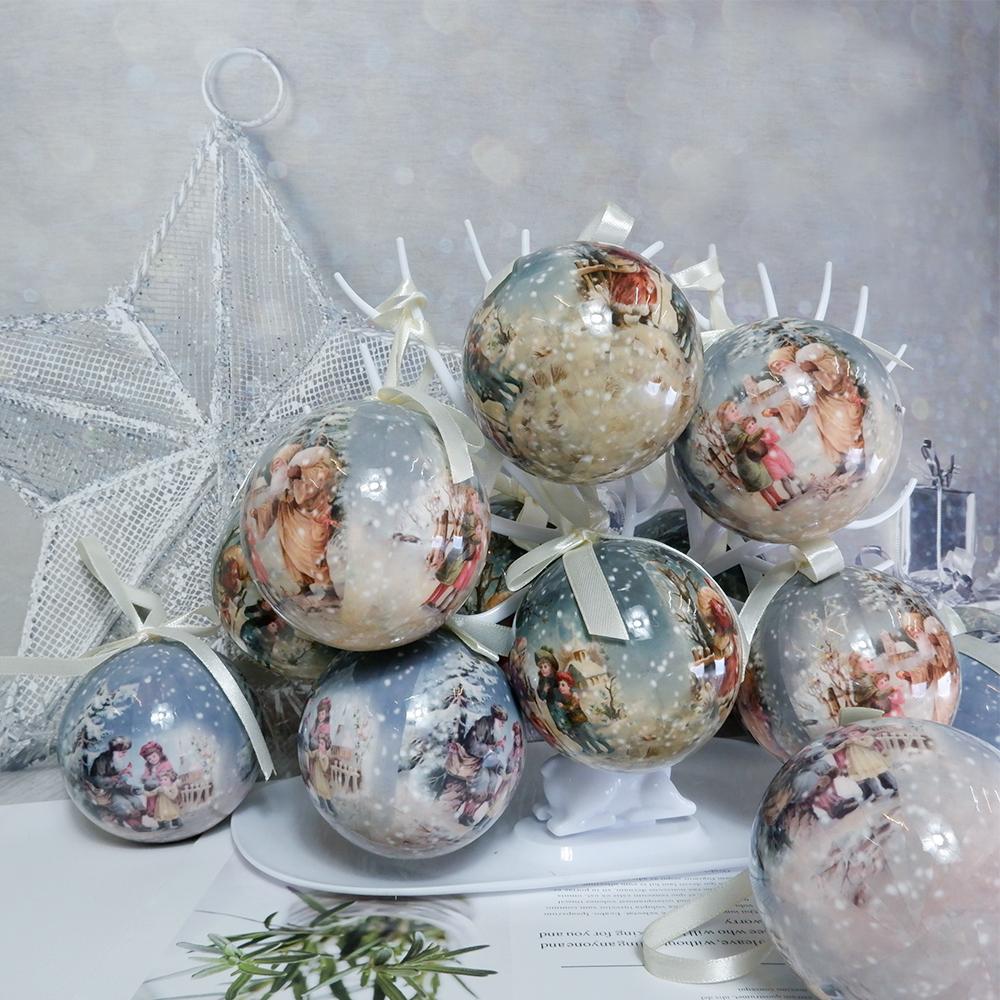 14 шт. в коробке, рождественские елочные подвесные шаровые украшения Navidad, новогодний шар, безделушка для рождественских украшений своими руками, шар с ремнями, детский подарок