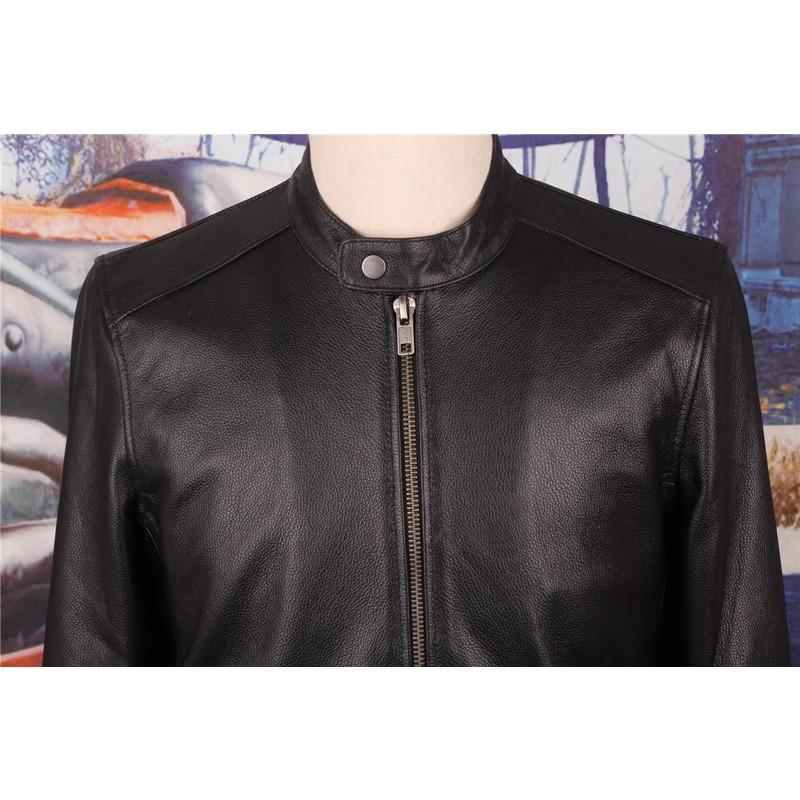Chinese Size Spring Men Leather Jacket Cowhide Genuine Leather Jacket For Man Slim Male Coat Fashion Clothing