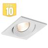 Pack of 10 BRAYTRON Tetra-E3 Spotlights, Square, White, Adjustable, Length and Width 90mm, Aluminum