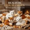 Figurine Plush Fox Doll Toy Mini Squatting Sitting Fox Model Plush Simulation Fox  Birthday Gift