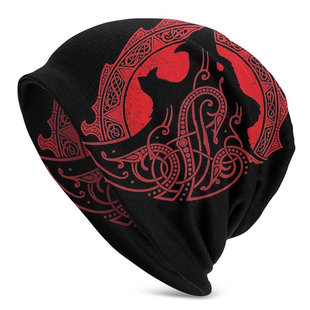 FENRIR LOKI'S SON Wolf Romantic Horror Film Viking Unisex Bonnet Winter Windproof Double Layer Hats For Unisex Women
