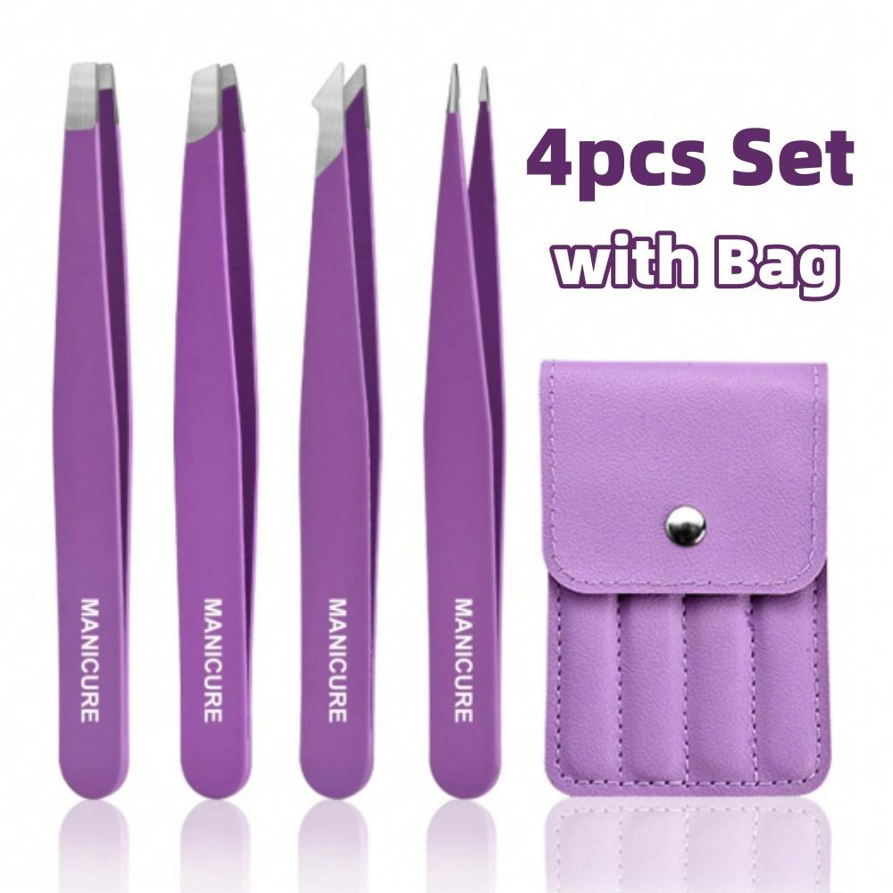 1/4 шт. Клипсы для подстригания бровей из нержавеющей стали Профессиональный набор пинцетов Очень точные щипцы для удаления волос на лице Инструмент для макияжа красоты