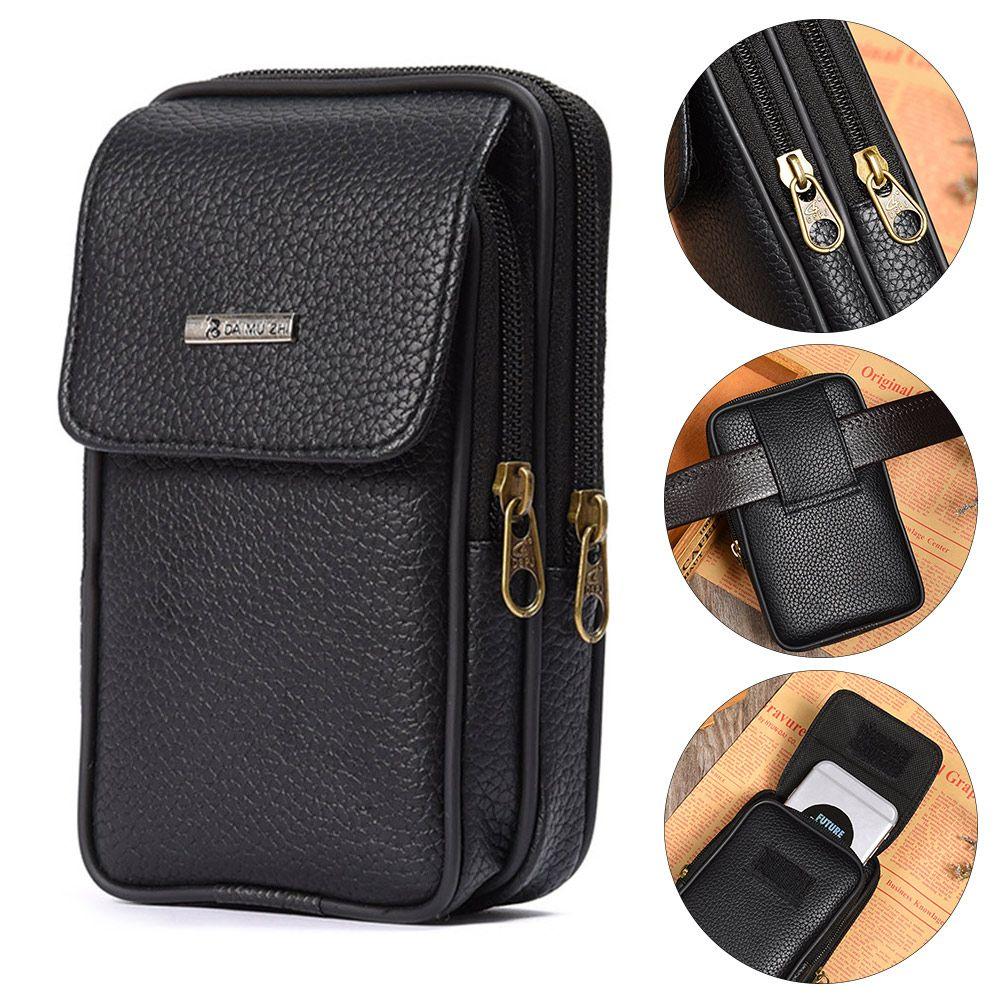 Waterproof Travel Sport PU Leather Phone Pouch Bum Belt Pack Small Waist Bag