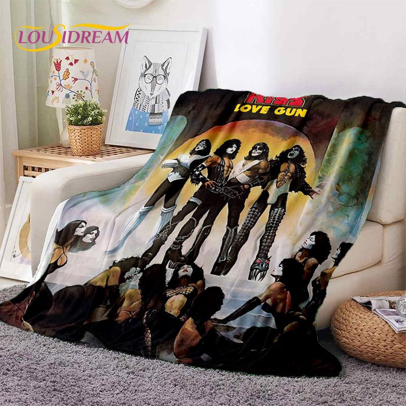 Kiss Rock Heavy Metal Band Gene Paul Мягкие Фланелевые Одеяла, Плед Уютное Одеяло для Пикника Кроватей Дивана Дома Спальни