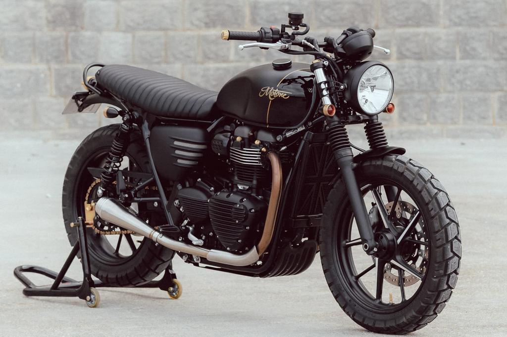 Алюминиевый бак Motone для SpeedTwin900 Scrambler900 NXS006 Крышка, Черный, T100/T120