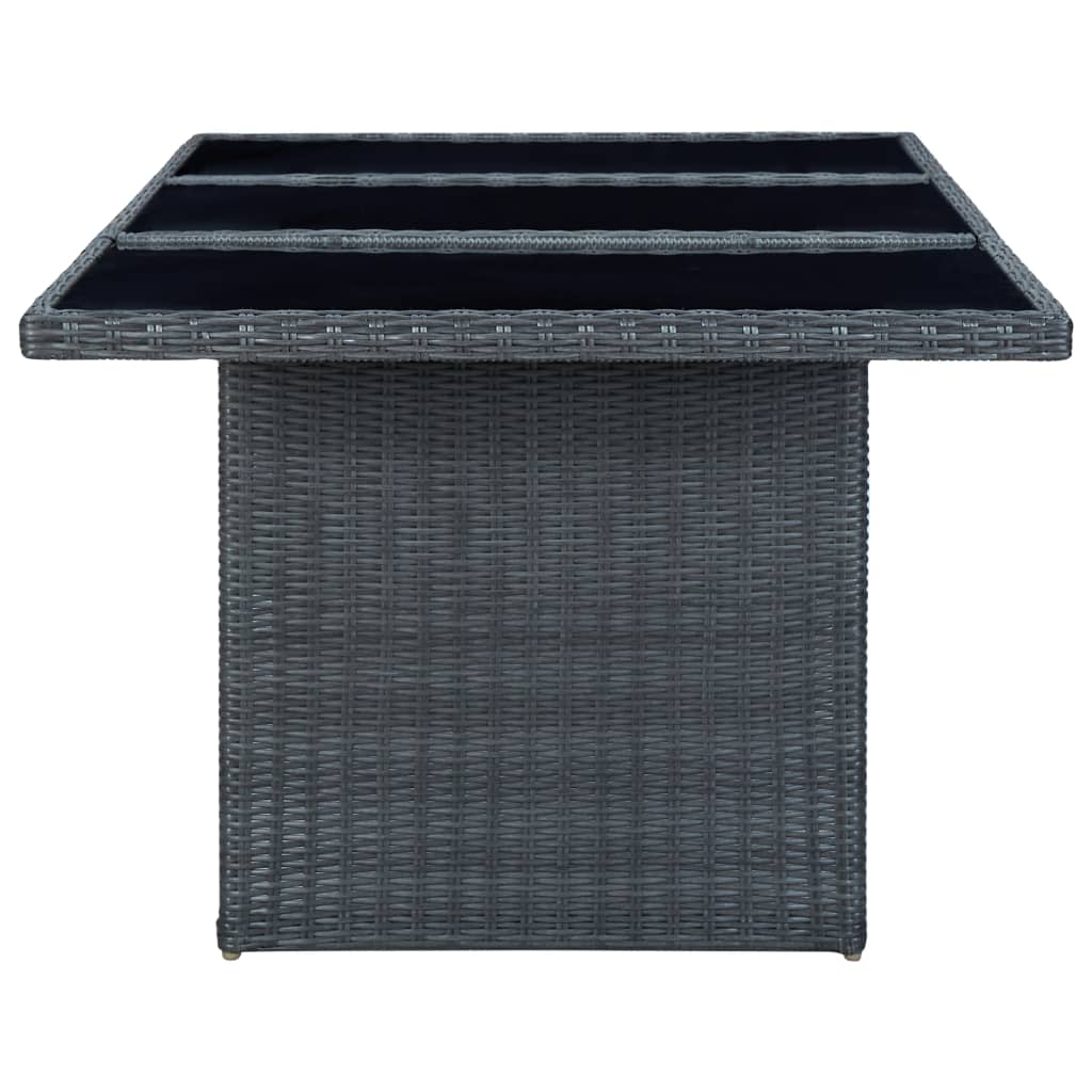 9 piece garden dining set with cushions poly rattan dark gray
