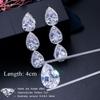 WWJ Top Quality Brilliant Cubic Zircon Long Tear Drop Earrings