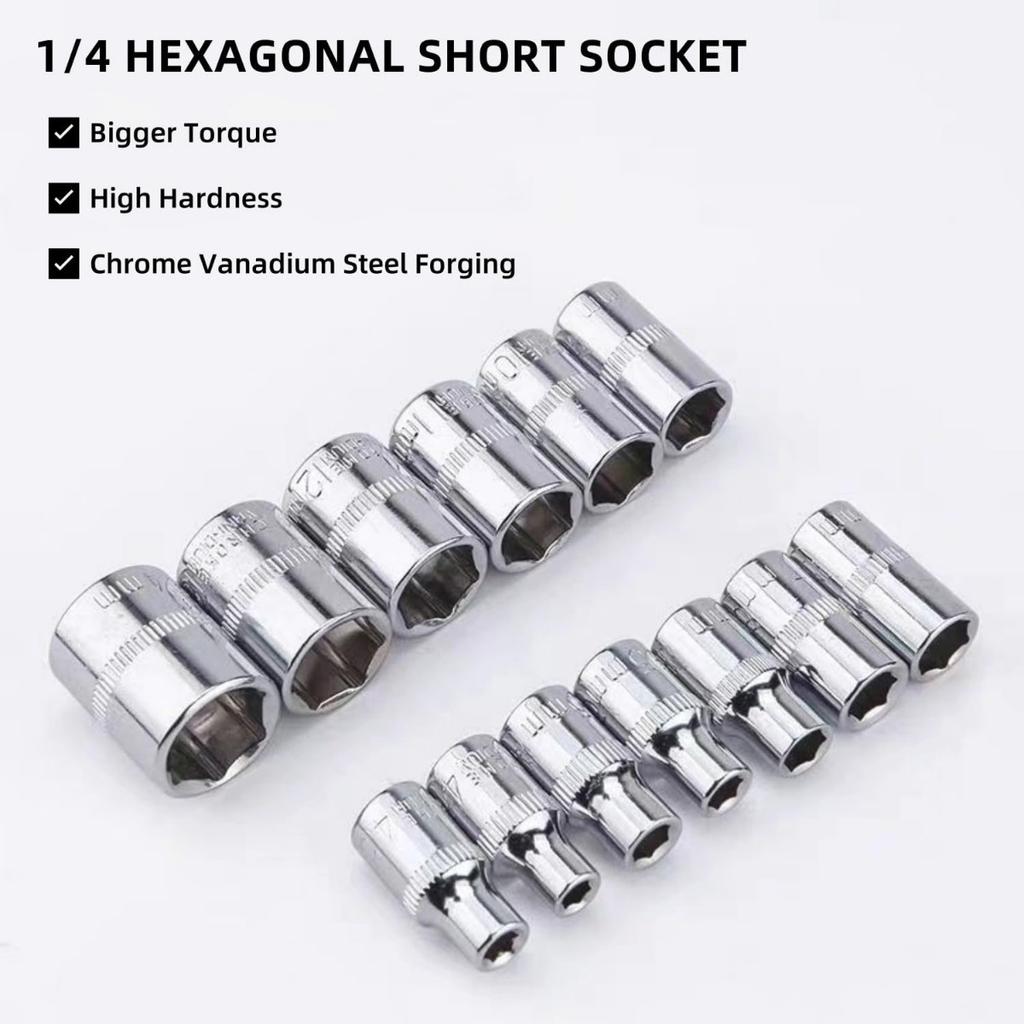 Metric SAE Mechanic Tool Kit,Ratchet Socket Wrench Set, Metric Socket Set with Quick Release Reversible Ratchet Wrench and Extension Bar, 12 Pcs