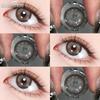 (0~-7.00 Диоптрия) EYESHARE Цветные коричневые контактные линзы с диоптриями для близорукости, серые, с естественным рисунком зрачка для глаз, 14.2 мм, рецептурные линзы