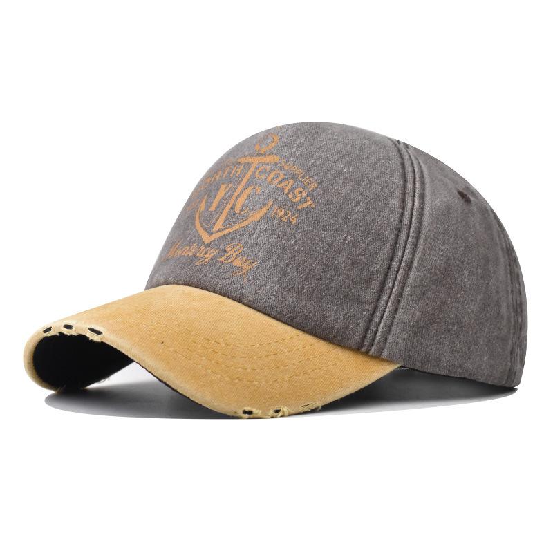 Бейсболка из чистого хлопка с принтом в старинном стиле, большая классическая бейсболка с якорем, подходящая по цвету