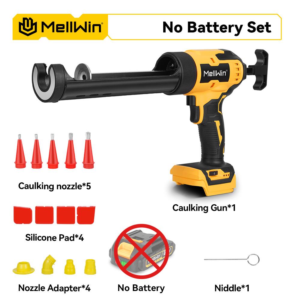 MELLWIN 10 унц/300 мл Пистолет для герметика для стекла Аккумуляторный Двери и окна Электрический инструмент для заделки швов Для аккумулятора Makita 18 В Штифт