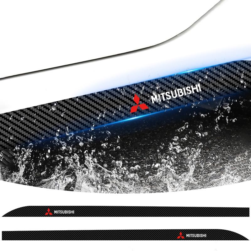 2 шт. Углеродные наклейки на пороги боковые юбки полосы для Mitsubishi Asx Lancer Outlander Pajero Ralliart Аксессуары Стайлинг автомобиля