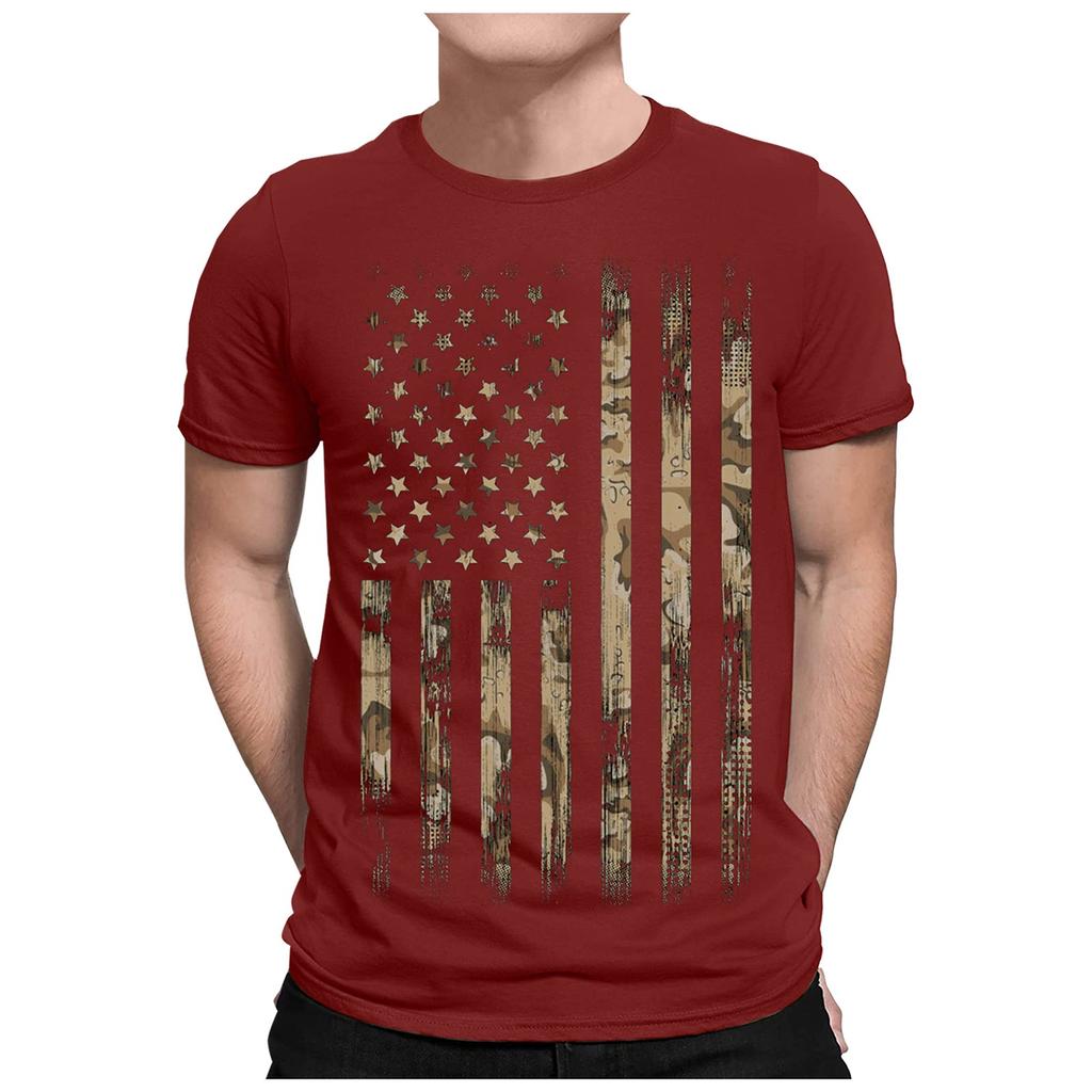 Мужские летние футболки с коротким рукавом и принтом флага ко Дню Независимости, мужские летние повседневные модные дышащие футболки с коротким рукавом