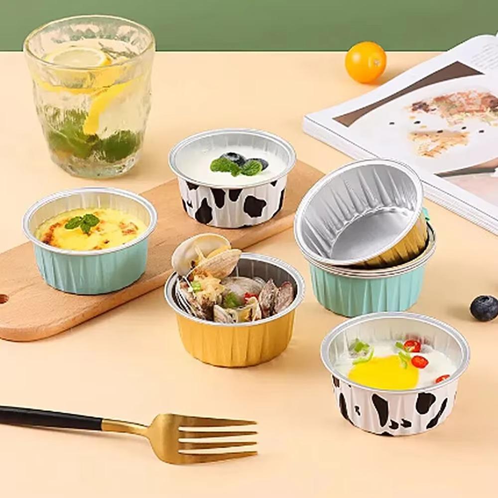 10pcs Small Baking Pudding Cake Mold Cake Tool Tinfoil Box Gifts Tray Tinfoil Cups