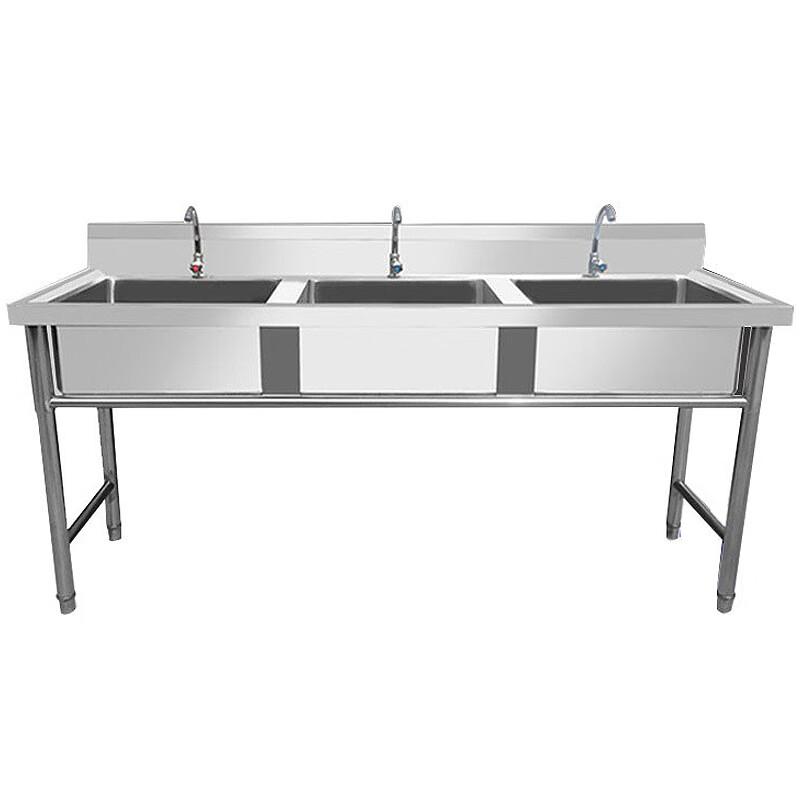 Hesidige Commercial Stainless Steel Double Basin Sink
