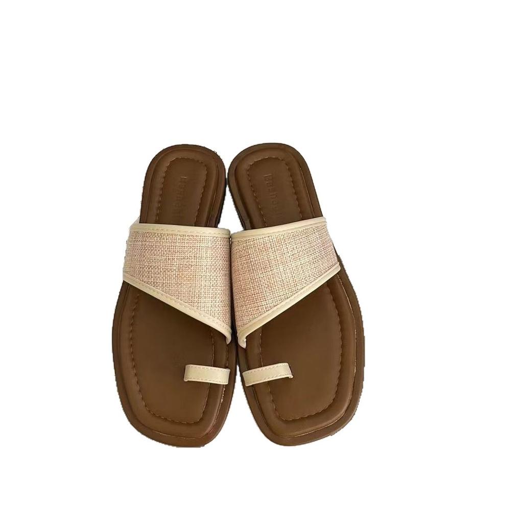 Однословные модные шлепанцы-взрыв женские летние 2025 новый летний и корейский ретро-версия с юбкой универсальные сандалии