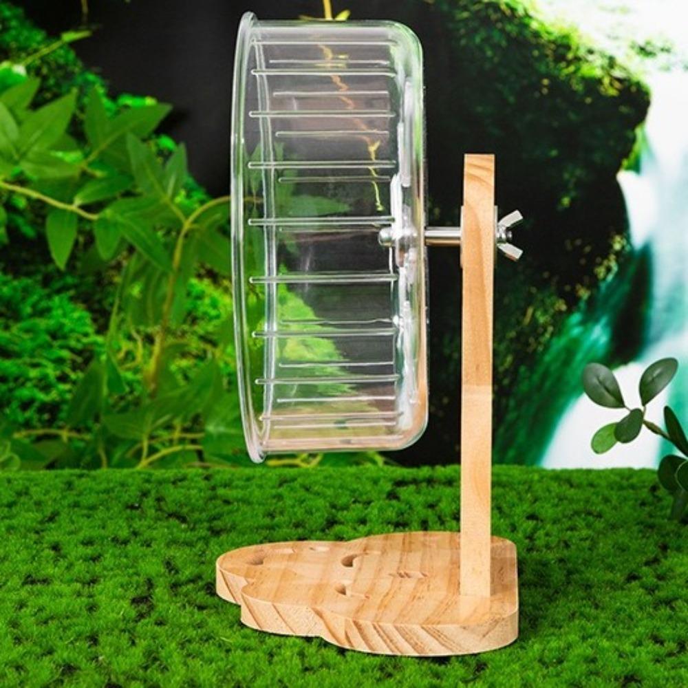 Adjustable Height Hamster Exercise Wheel Wooden Stand Hamster Running Stand Easy To Disassemble