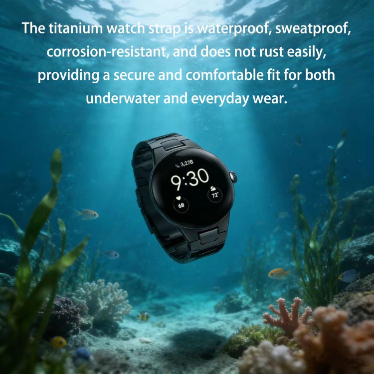 New Arrival For Google Pixel Watch 4 / 3 45mm Integrated Iron Man Safety Buckle Titanium Alloy Watch Band