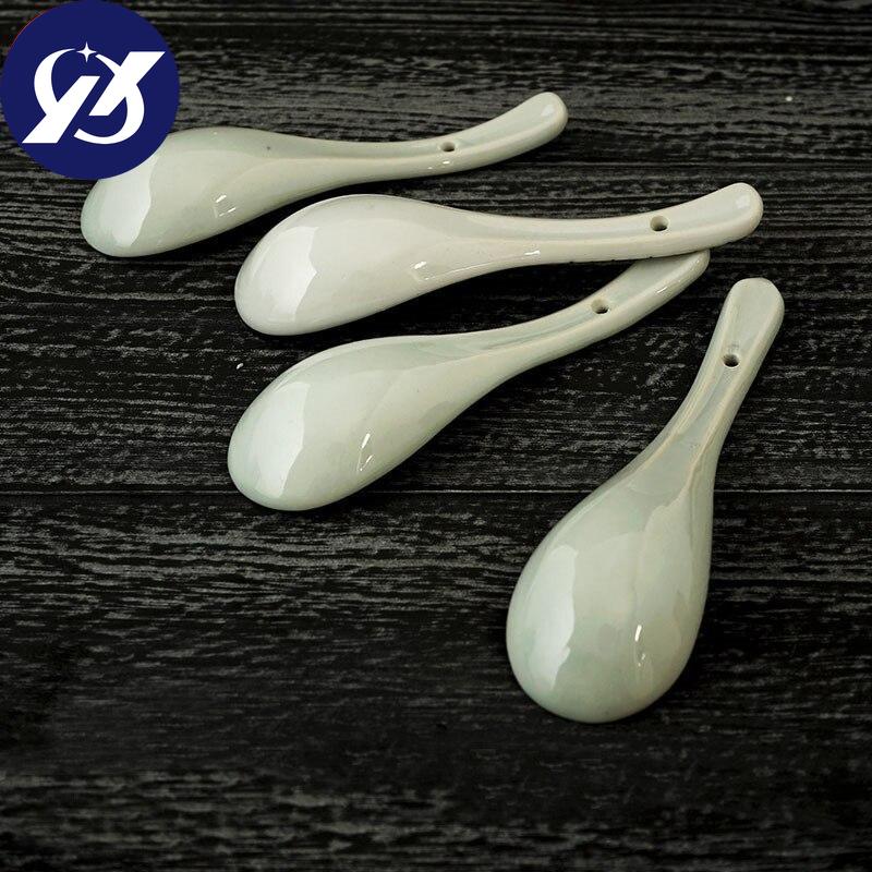 Ceramic Dessert Coffee Spoon Porcelain Soup Spoon Painted Stirring Spoon Tableware Kitchen Utensils