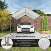 Car Garage Tent 3x6 m Portable Carport Waterproof with PE Fabric Canopy and Galvanized Steel Frame White