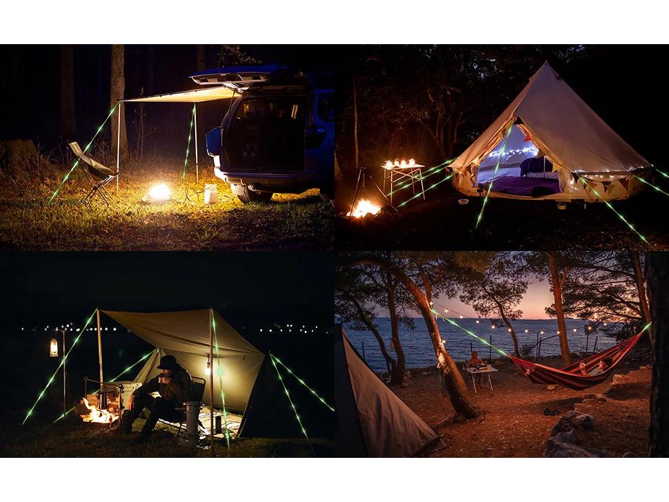 Светодиодная светящаяся веревка для палатки, ветрозащитная, для улицы – аксессуар для кемпингового тента