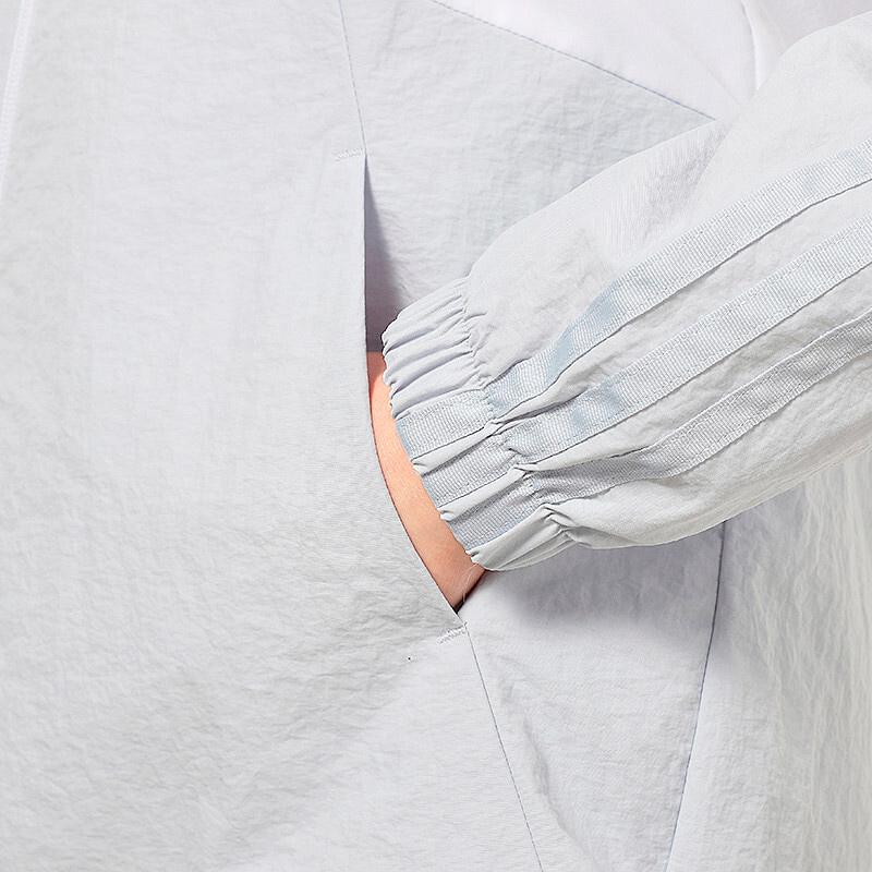 Adidas Neo Training Windbreaker Jacket With Hood And Print Women Jacket White Blue GP5423