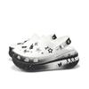 Crocs Crush Clog Made with Stars Pure Love Simulator Subculture Y2K Mine Bow Stars Punk Splash Hole Shoes Unisex Black & White